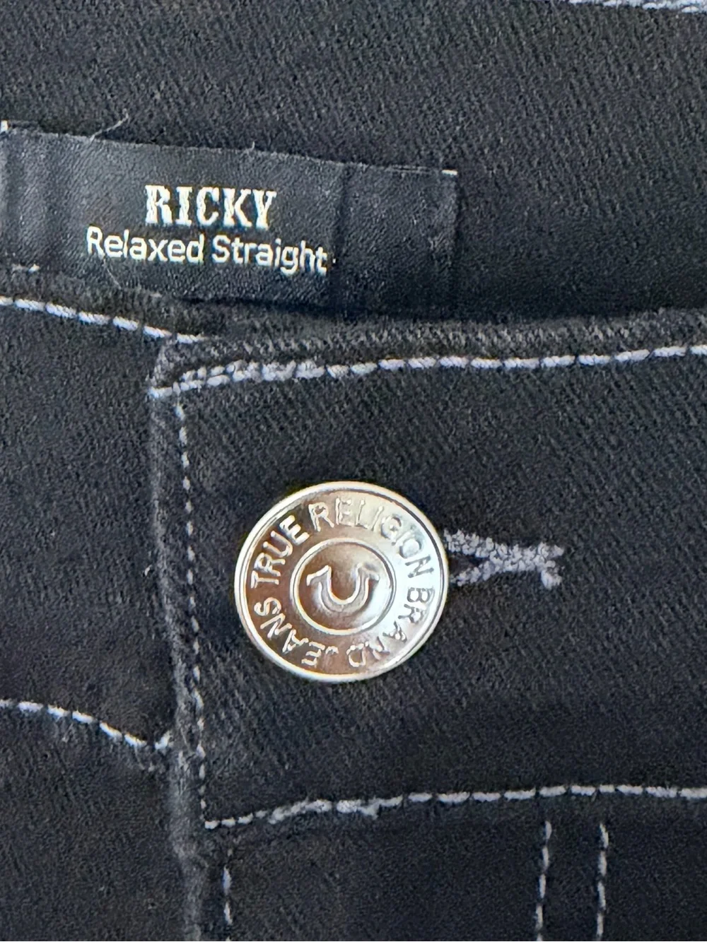 True Religion Men’s Ricky Straight Black Classic Jeans